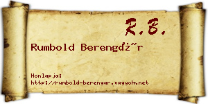 Rumbold Berengár névjegykártya